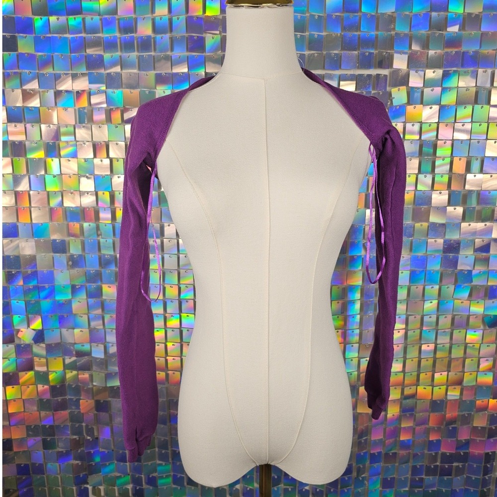 Lioness Shrug Sweater Womens XS Purple Excellent Ultra Cropped Bolero Knit
